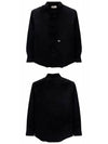 Triomphe Embroidered Inverted Collar Long Sleeve Shirt Black - CELINE - BALAAN 5