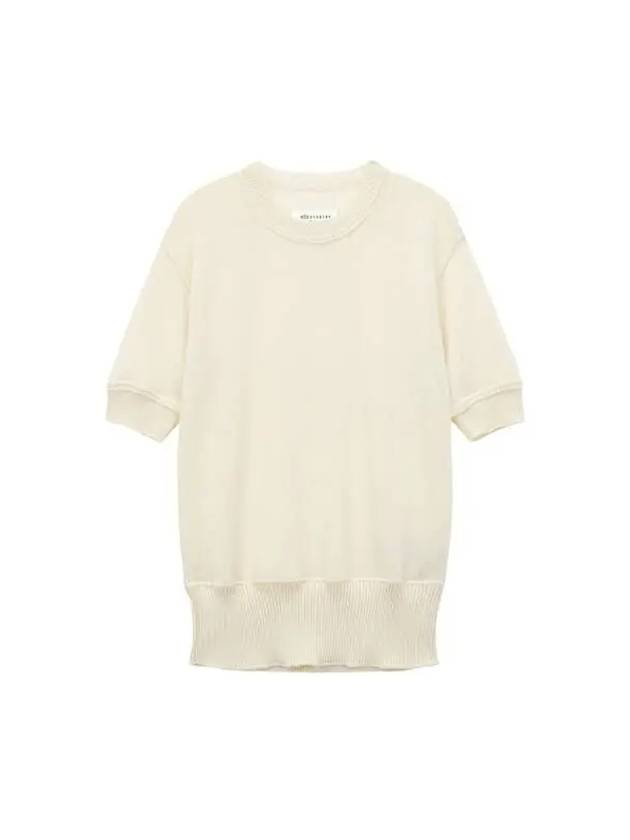 Women s short sleeve crew neck wool knit light beige - MAISON MARGIELA - BALAAN 1