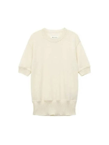 Women s short sleeve crew neck wool knit light beige - MAISON MARGIELA - BALAAN 1