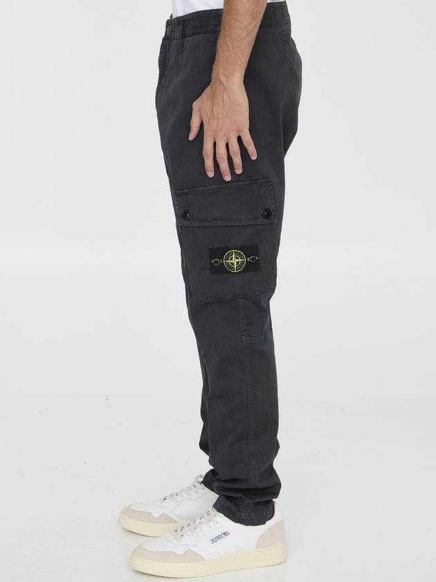 Compass Badge Cargo Straight Pants Black - STONE ISLAND - BALAAN 4