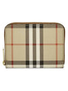 Check Leather Coin Wallet Beige - BURBERRY - BALAAN 4