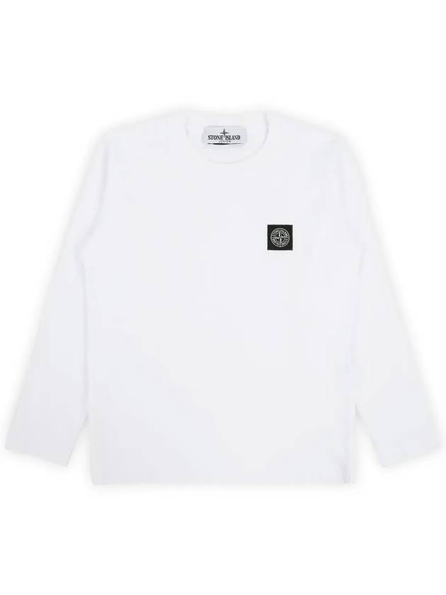 Kids Cotton Jersey Long Sleeve T-Shirt White - STONE ISLAND - BALAAN 4