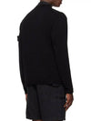 Wappen V Neck Cotton Knit Cardigan Black - STONE ISLAND - BALAAN 4