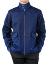 Wappen Patch Workwear Gabardine Biker Jacket Navy - STONE ISLAND - BALAAN 3