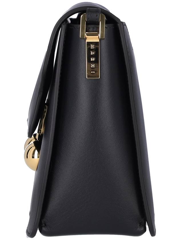 Trunkaroo Medium Leather Shoulder Bag Black - MARNI - BALAAN 6