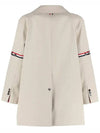 Waterproof Cotton Twill Striped Armband Cropped Car Coat Khaki - THOM BROWNE - BALAAN 4