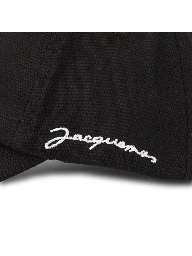 La Casquette Embroidered Logo Signature Ball Cap Black - JACQUEMUS - BALAAN 7