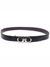 Reversible Gancini Leather Belt Black - SALVATORE FERRAGAMO - BALAAN 5