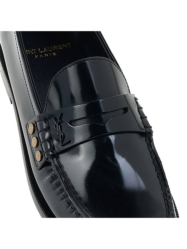 Monogram Penny Leather Loafer Black - SAINT LAURENT - BALAAN 9