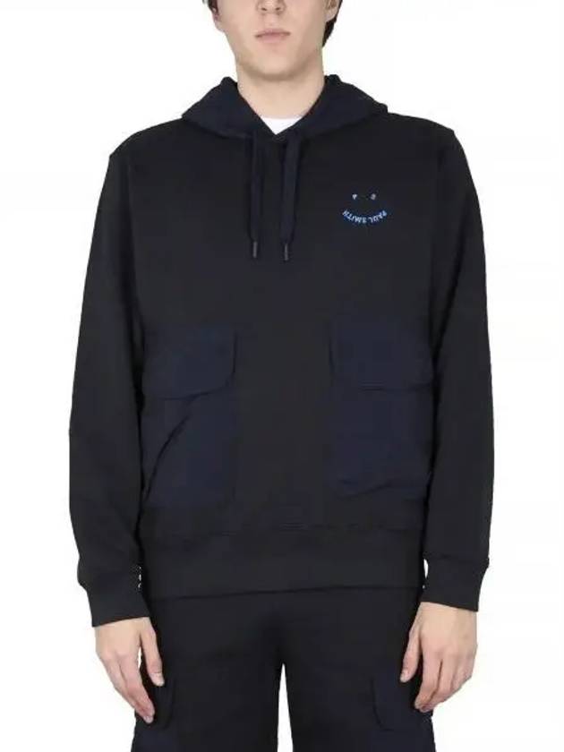 PS Happy Contrast Nylon Hoodie Navy - PAUL SMITH - BALAAN 2