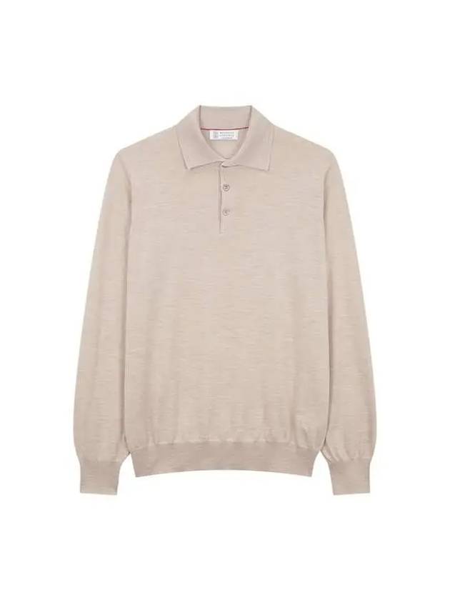 Men s Cashmere Wool Collar Pullover Melange Beige 271012 - BRUNELLO CUCINELLI - BALAAN 1