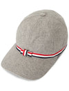 Bow Grosgrain Wool Flannel Ball Cap Light Grey - THOM BROWNE - BALAAN 2