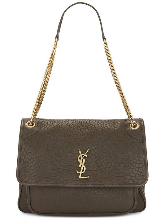 Niki Large Grained Lambskin Shoulder Bag Light Musk - SAINT LAURENT - BALAAN 1