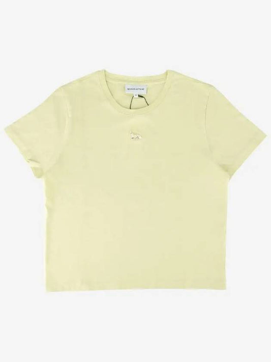 Baby Fox Patch Baby Short Sleeve T-Shirt Chalk Yellow - MAISON KITSUNE - BALAAN 2