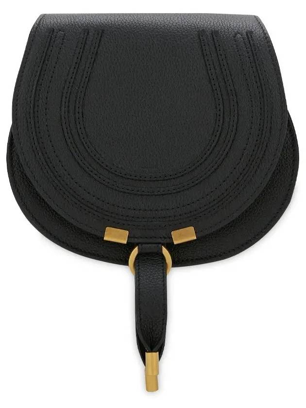 Marcie Saddle Small Grained Leather Cross Bag Black - CHLOE - BALAAN 4