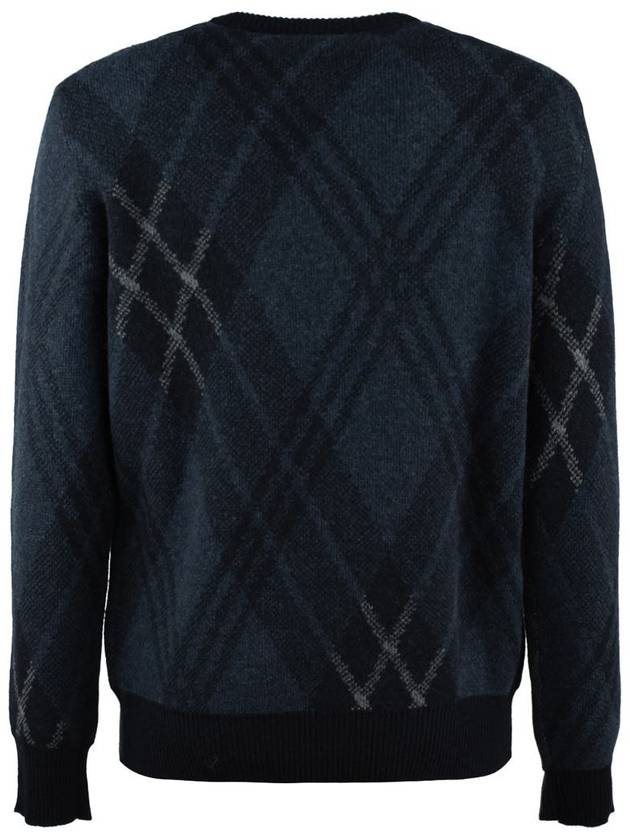 Roberto Collina Blue Jacquard Argyle Sweater - ROBERTO COLLINA - BALAAN 2