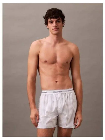 Cotton Poplin Boxer Briefs Striped White - CALVIN KLEIN - BALAAN 2