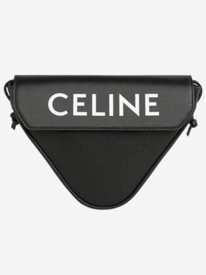 Logo Leather Triangle Cross Bag Black - CELINE - BALAAN 2