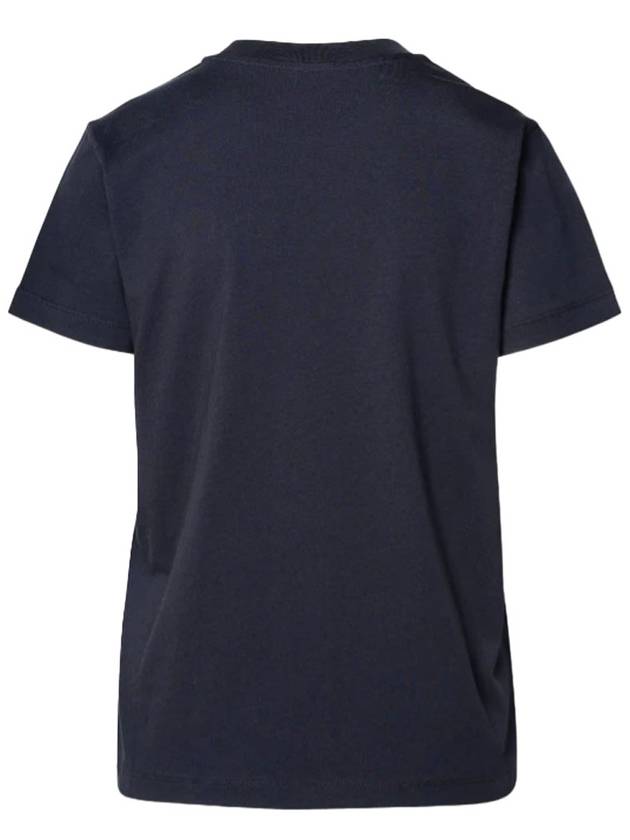 Embroidered Logo Cotton Short Sleeve T-Shirt Navy - MONCLER - BALAAN 3