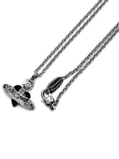 Diamond Heart Necklace Silver Black - VIVIENNE WESTWOOD - BALAAN 2