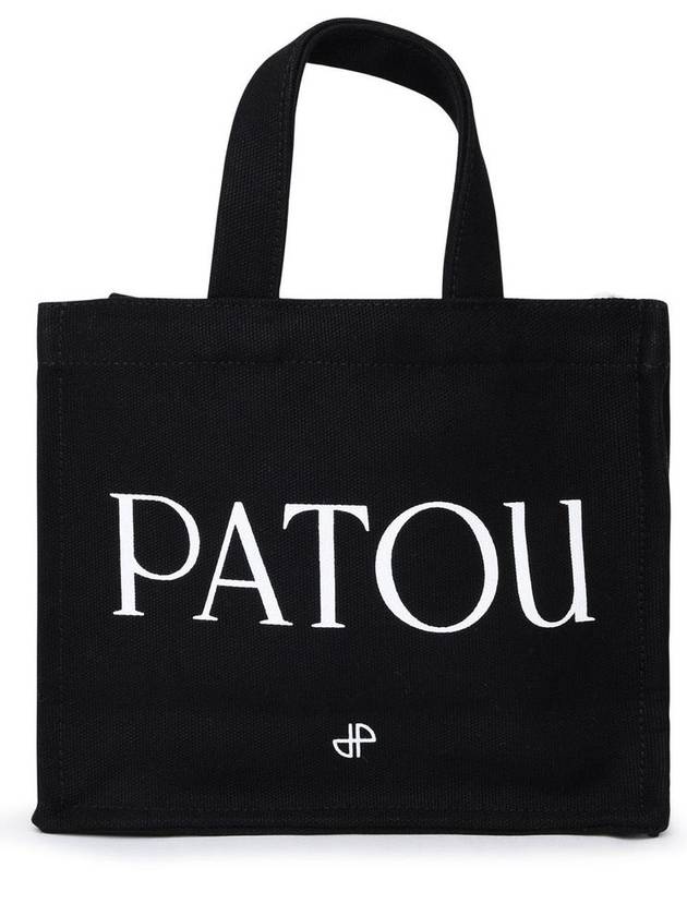 Logo Print Cotton Tote Bag Black - PATOU - BALAAN 4