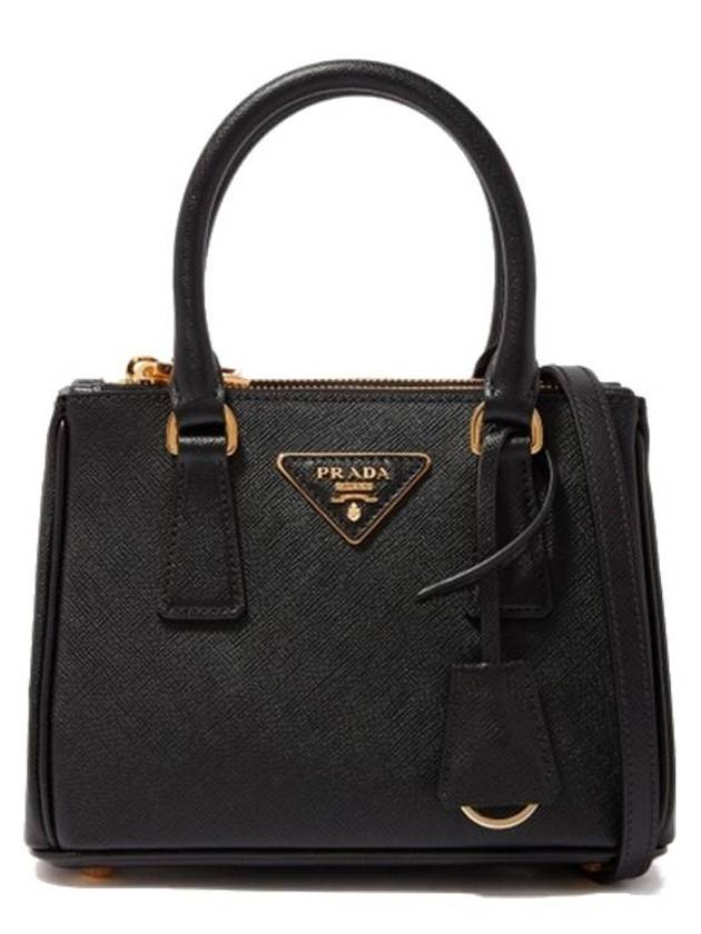 Galleria Saffiano Leather Mini Tote Bag Black - PRADA - BALAAN 4