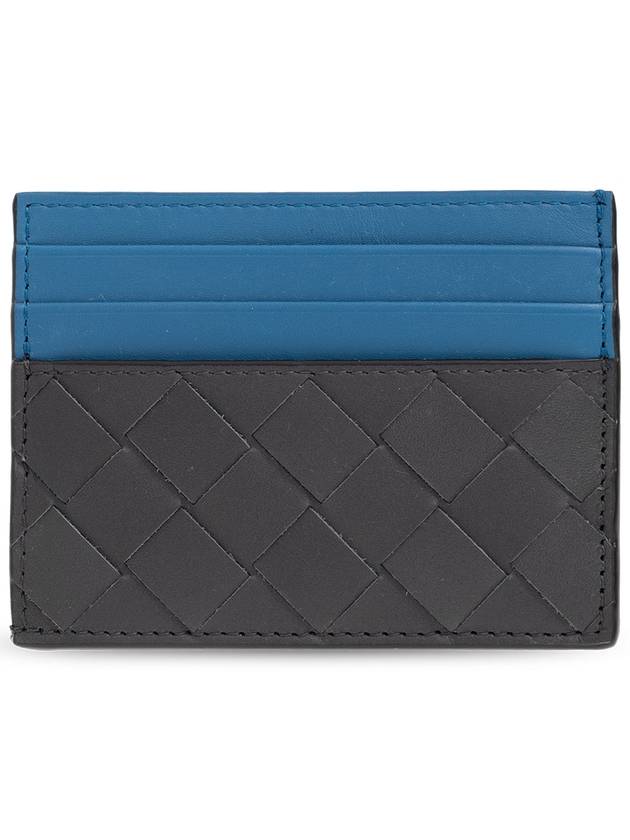 Intrecciato Two-Tone Card Wallet Blue Black - BOTTEGA VENETA - BALAAN 2