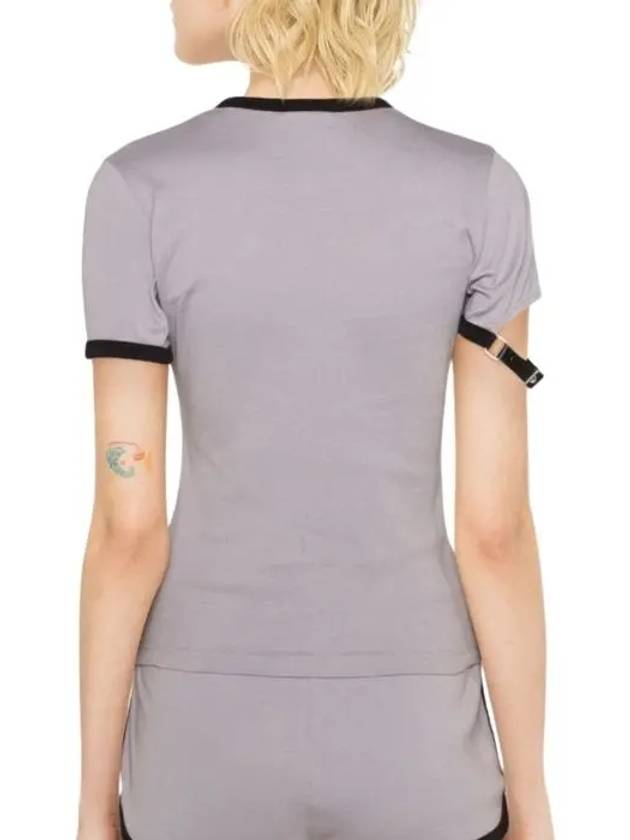 Courrèges Buckle Contrast Short Sleeve TShirt 124JTS117JS0070 B102 - COURREGES - BALAAN 4