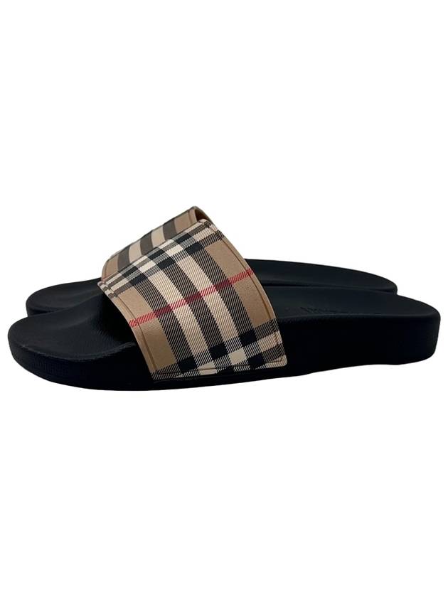 Check Furley Slippers Beige - BURBERRY - BALAAN 3