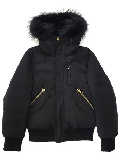 Dixon Nordic Tech Down Blue Fox Fur Bomber Jacket Black Gold - MACKAGE - BALAAN 2