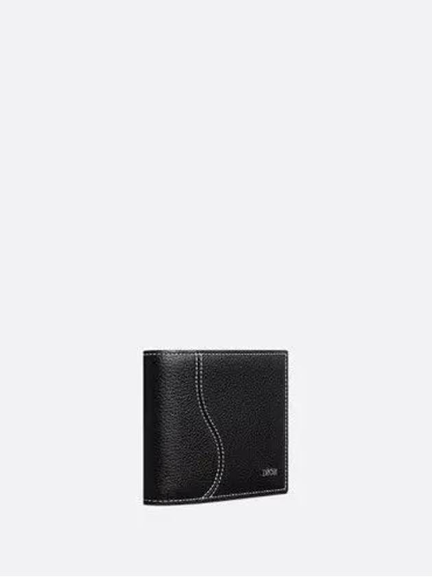 Saddle Grained Calfskin Leather Cald Wallet Black - DIOR - BALAAN 3