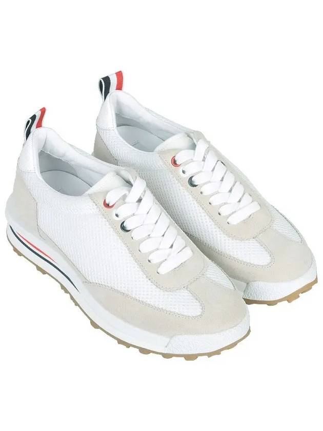 Thom Women Browne Nylon Tech Runner Low Top Sneakers Grey White - THOM BROWNE - BALAAN 4