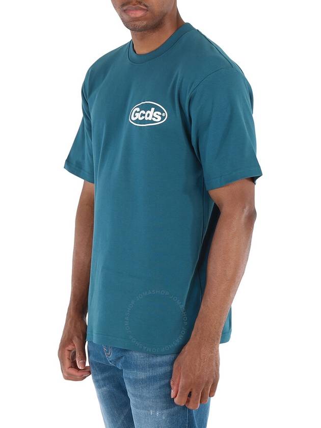 GCDS Men's Teal Shop List Cotton T-shirt, Size X-Small - GCDS - BALAAN 3