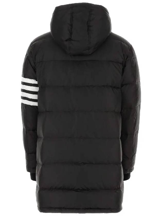 Men's 4 Bar Button Down Hooded Padding Black - THOM BROWNE - BALAAN 4