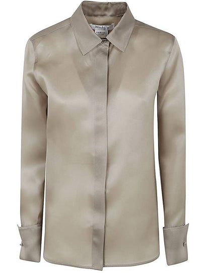 Nola Silk Organza Long Sleeve Shirt Khaki - MAX MARA - BALAAN 2