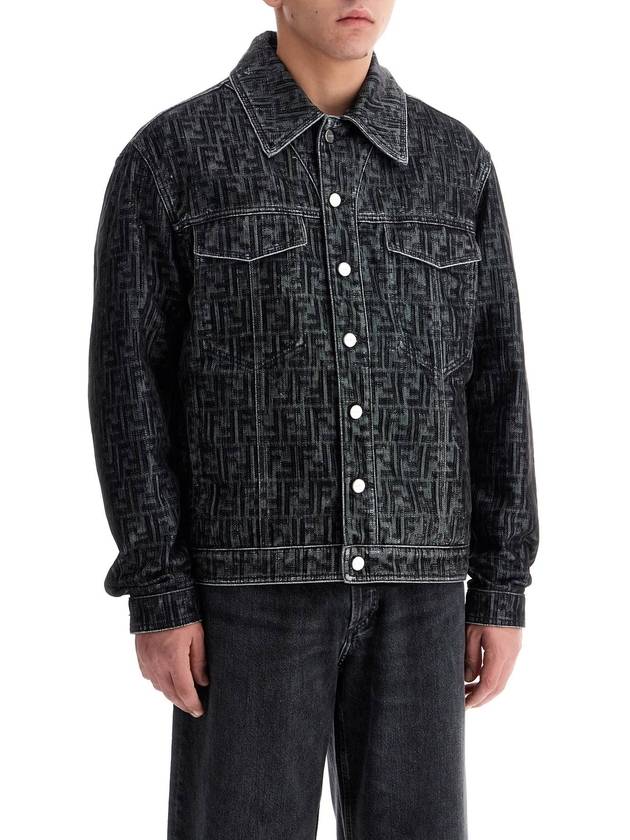 FF Motif Oversize Denim Jacket Grey - FENDI - BALAAN 3