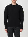 Logo Patch Lambswool Crewneck Knit Top Black - STONE ISLAND - BALAAN 5