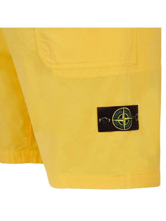 Wappen Patch Pocket Drawstring Shorts Yellow - STONE ISLAND - BALAAN 3