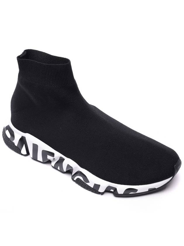 Speed Midsole Graffiti High Top Sneakers White Black - BALENCIAGA - BALAAN 4