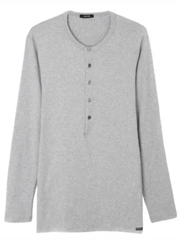 Henry Neck Long Sleeve T-Shirt Grey - TOM FORD - BALAAN 2