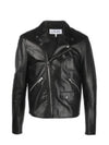 Pocket Nappa Leather Biker Jacket Black - LOEWE - BALAAN 2