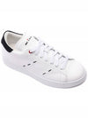 Stitched Leather Low Top Sneakers White Black - KITON - BALAAN 4