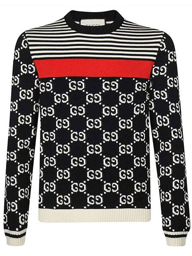 Men's GG Striped Knit Top Black - GUCCI - BALAAN 1