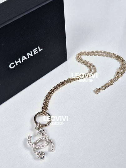 CC logo round necklace crystal gold color ABA324 - CHANEL - BALAAN 2