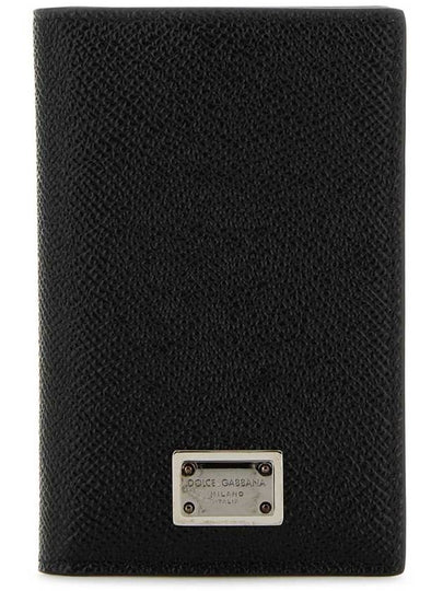 Dauphin Print Calfskin Billfold Card Holder Black - DOLCE&GABBANA - BALAAN 2