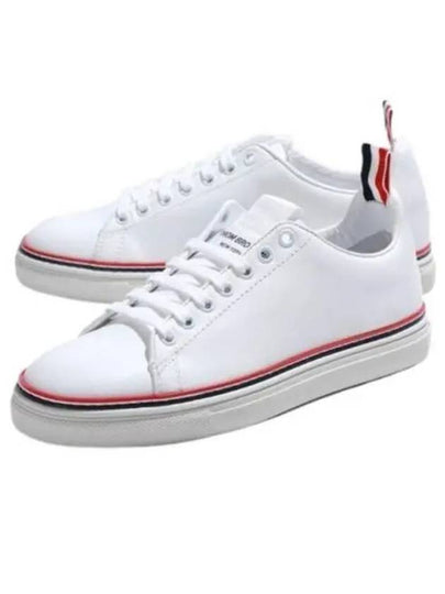 Women's Tennis Striped Low Top Sneakers White - THOM BROWNE - BALAAN 2