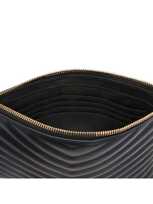 Matelasse Monogram Logo Strap Clutch Bag Black - SAINT LAURENT - BALAAN 8