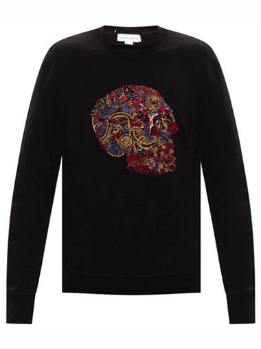 650434 QQZ69 0901 Motif Skull Sweatshirt Sweatshirt Black Men's T-shirt TJ - ALEXANDER MCQUEEN - BALAAN 1