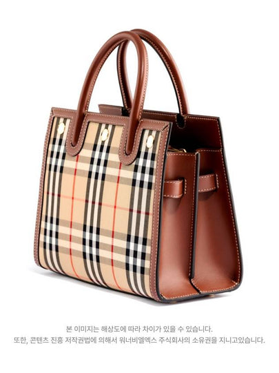 Mini Vintage Check Title Tote Bag Beige - BURBERRY - BALAAN 2