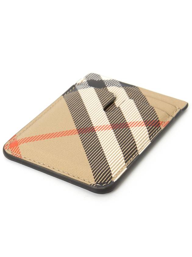 Check Magnetic Card Wallet Sand - BURBERRY - BALAAN 4